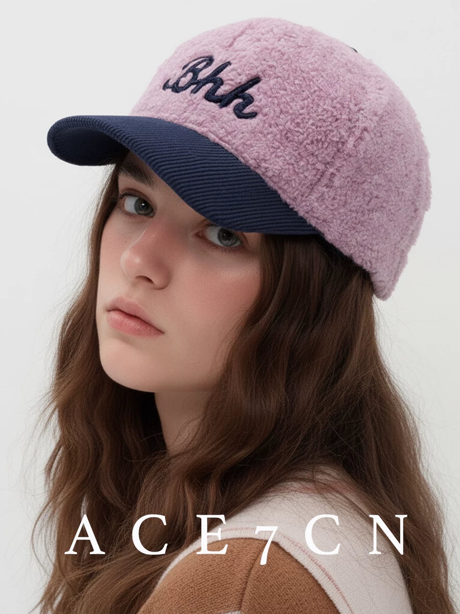 Sherpa-Panel Corduroy Baseball Cap — ACE7CN