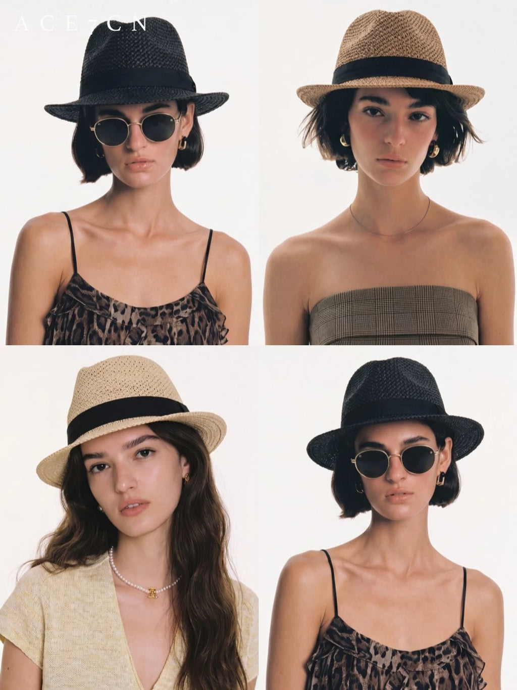 Short-Brim Paper-Straw Fedora — ACE7CN