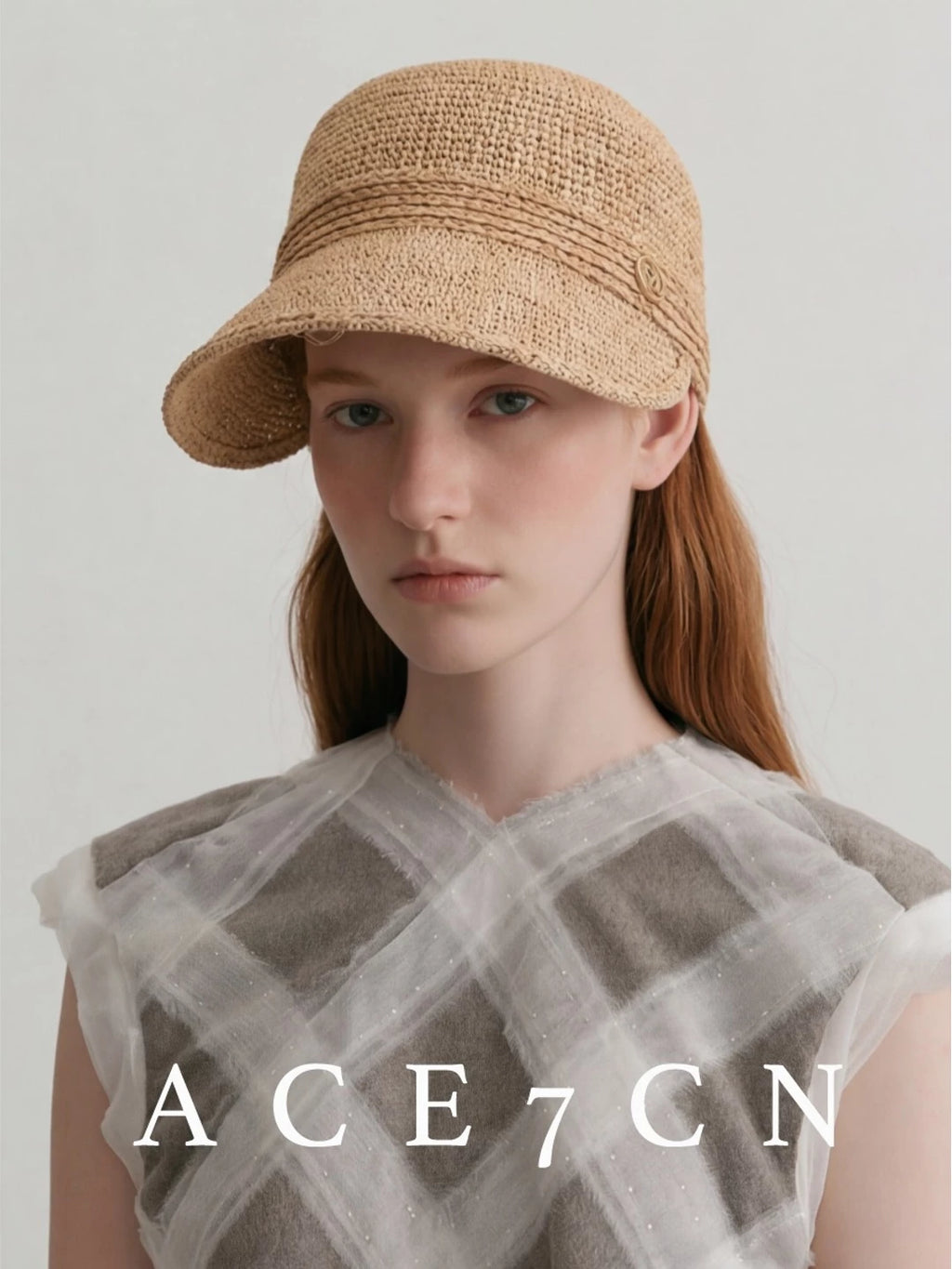 Wide-Brim Raffia Equestrian Hat — ACE7CN
