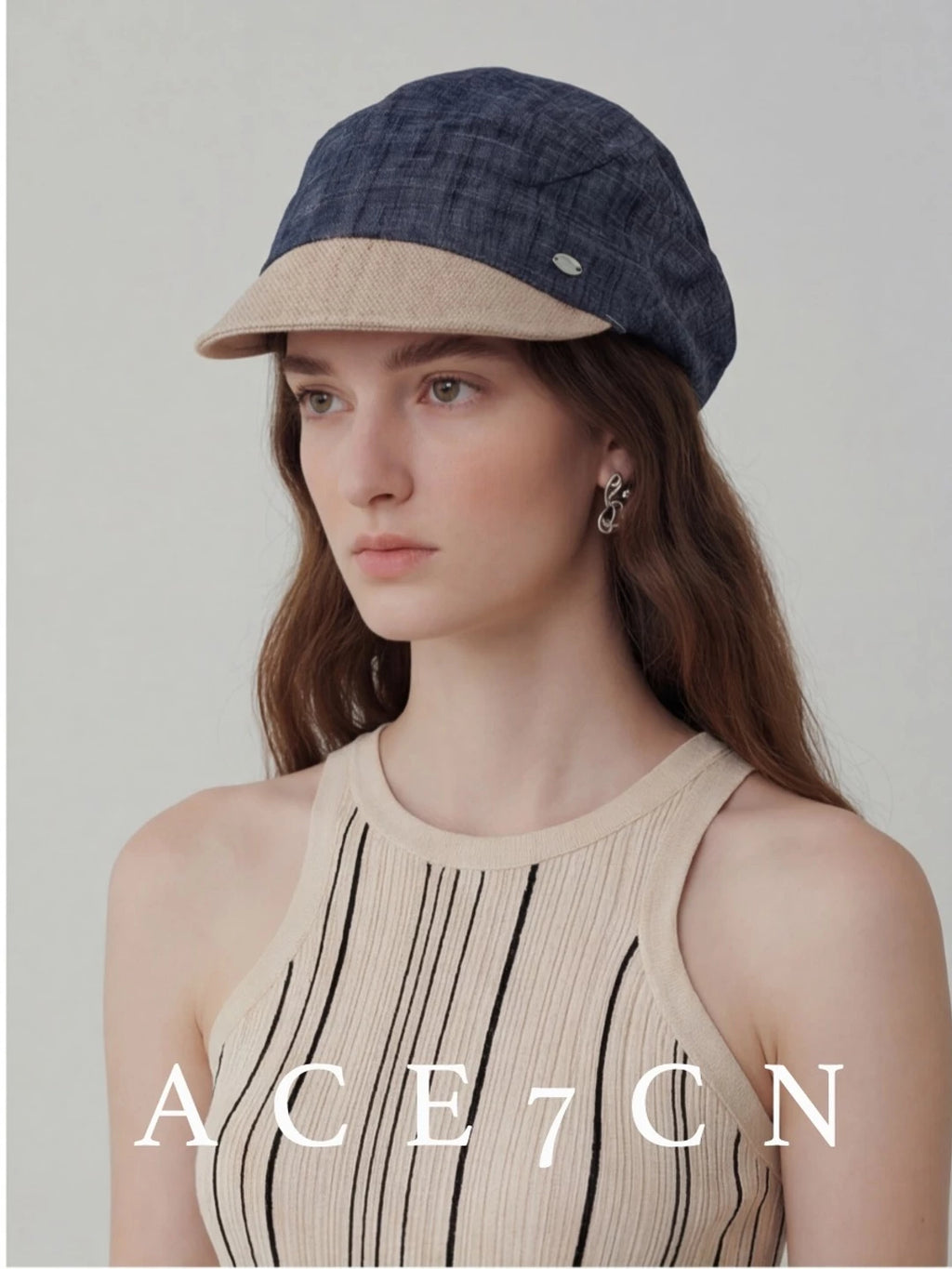 Pleated Linen-Textured Baseball Cap — ACE7CN