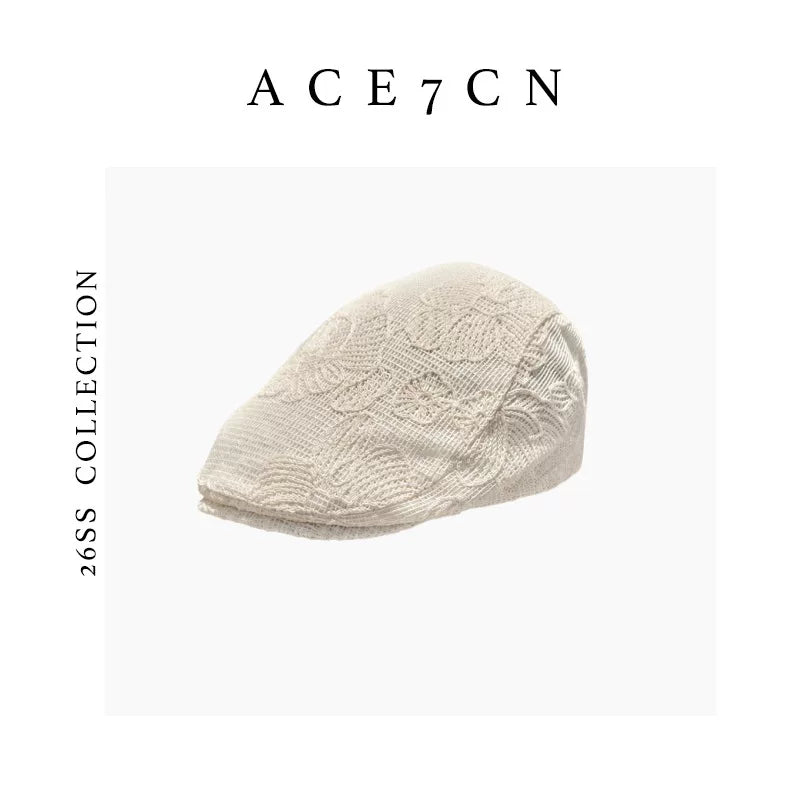 Floral Crochet Flat Cap — ACE7CN
