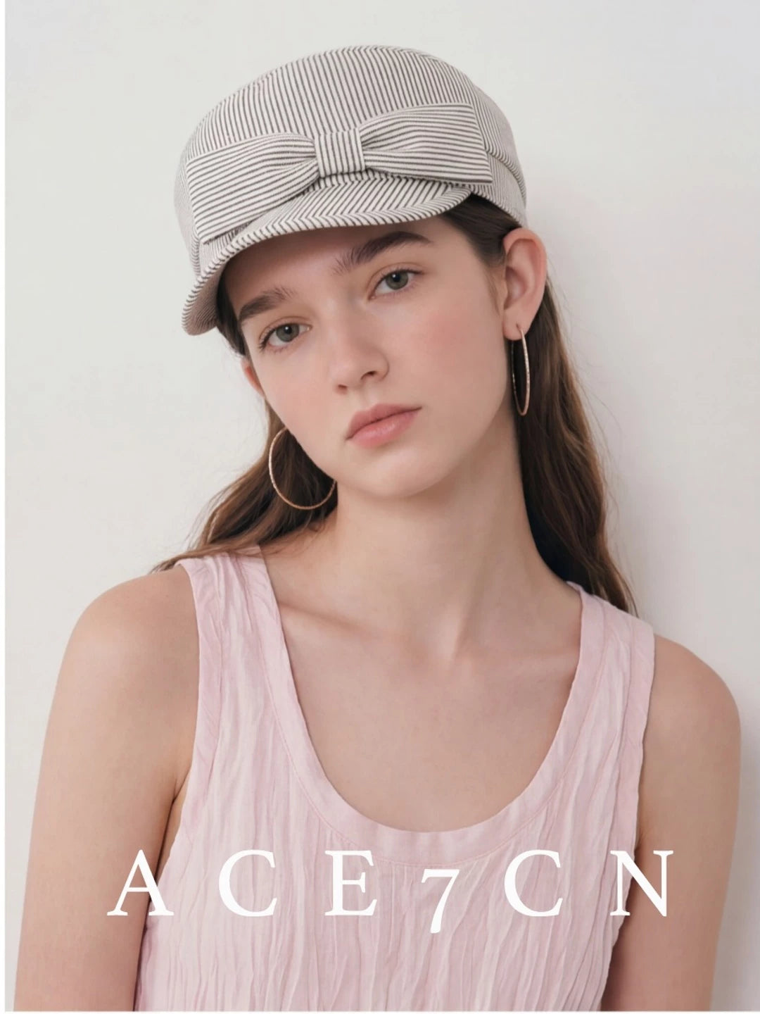 Striped Bow Equestrian Cap — ACE7CN
