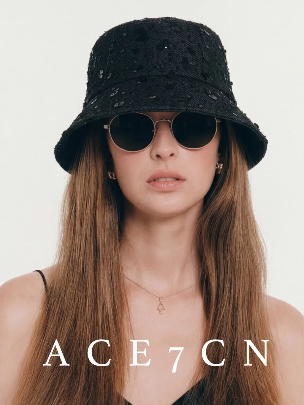 Sequin Denim Bucket Hat — ACE7CN