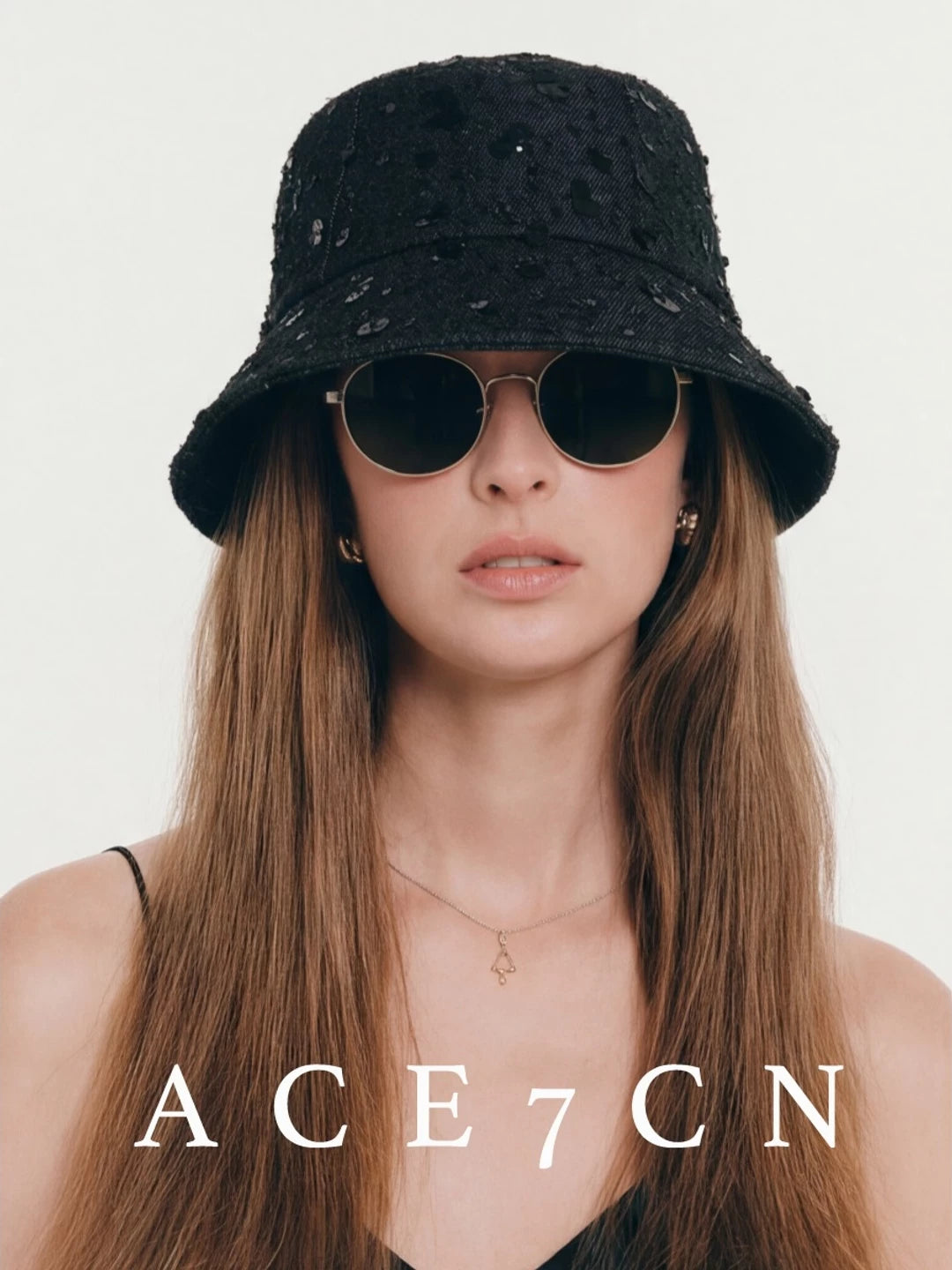 Sequin Denim Bucket Hat — ACE7CN
