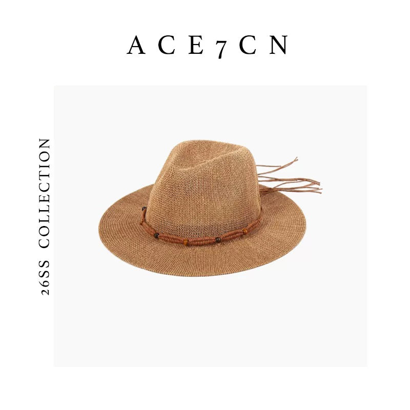 Camel-Tone Straw Panama Hat — ACE7CN