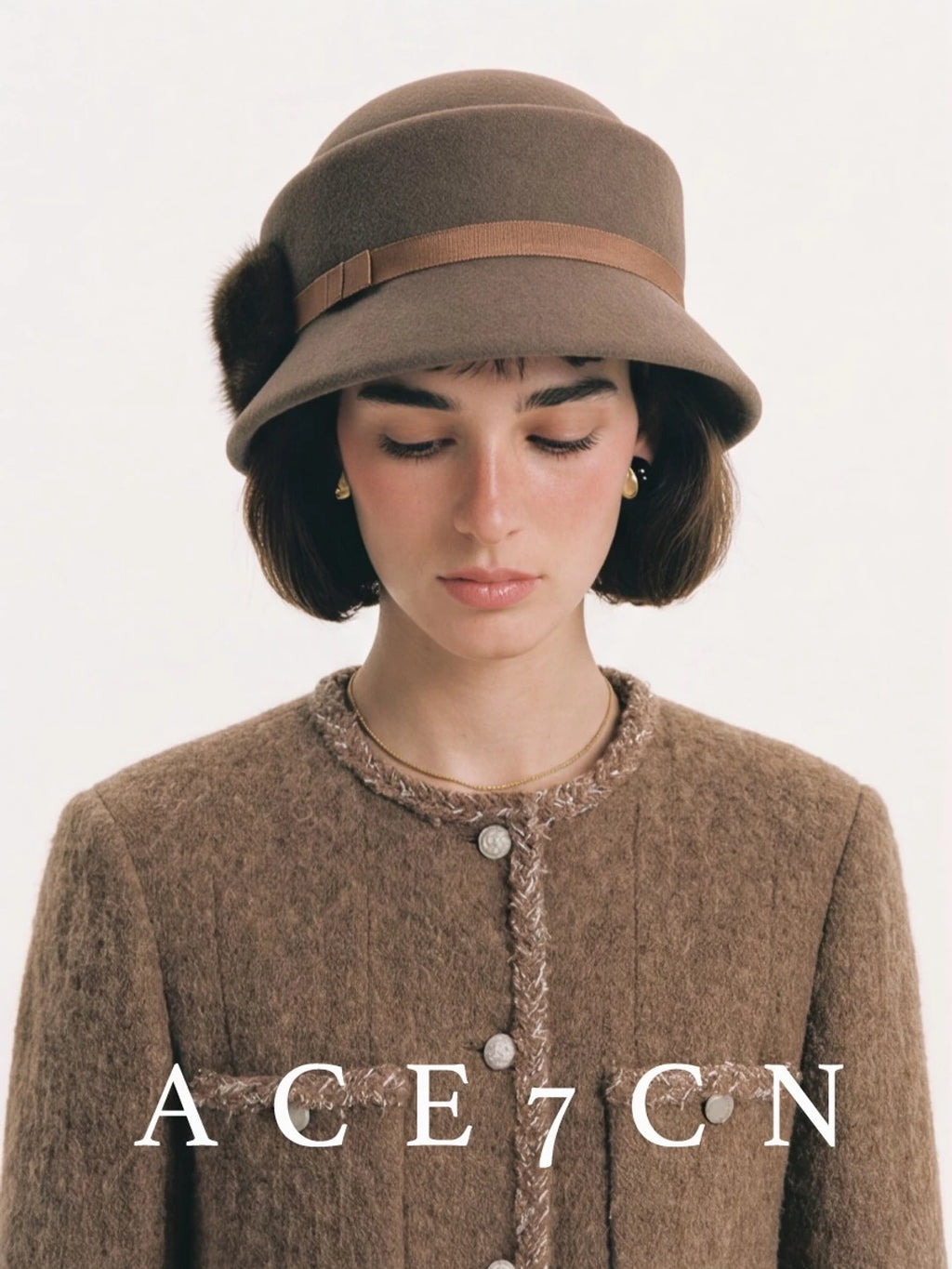 Faux-Mink Wool Bucket Hat — ACE7CN