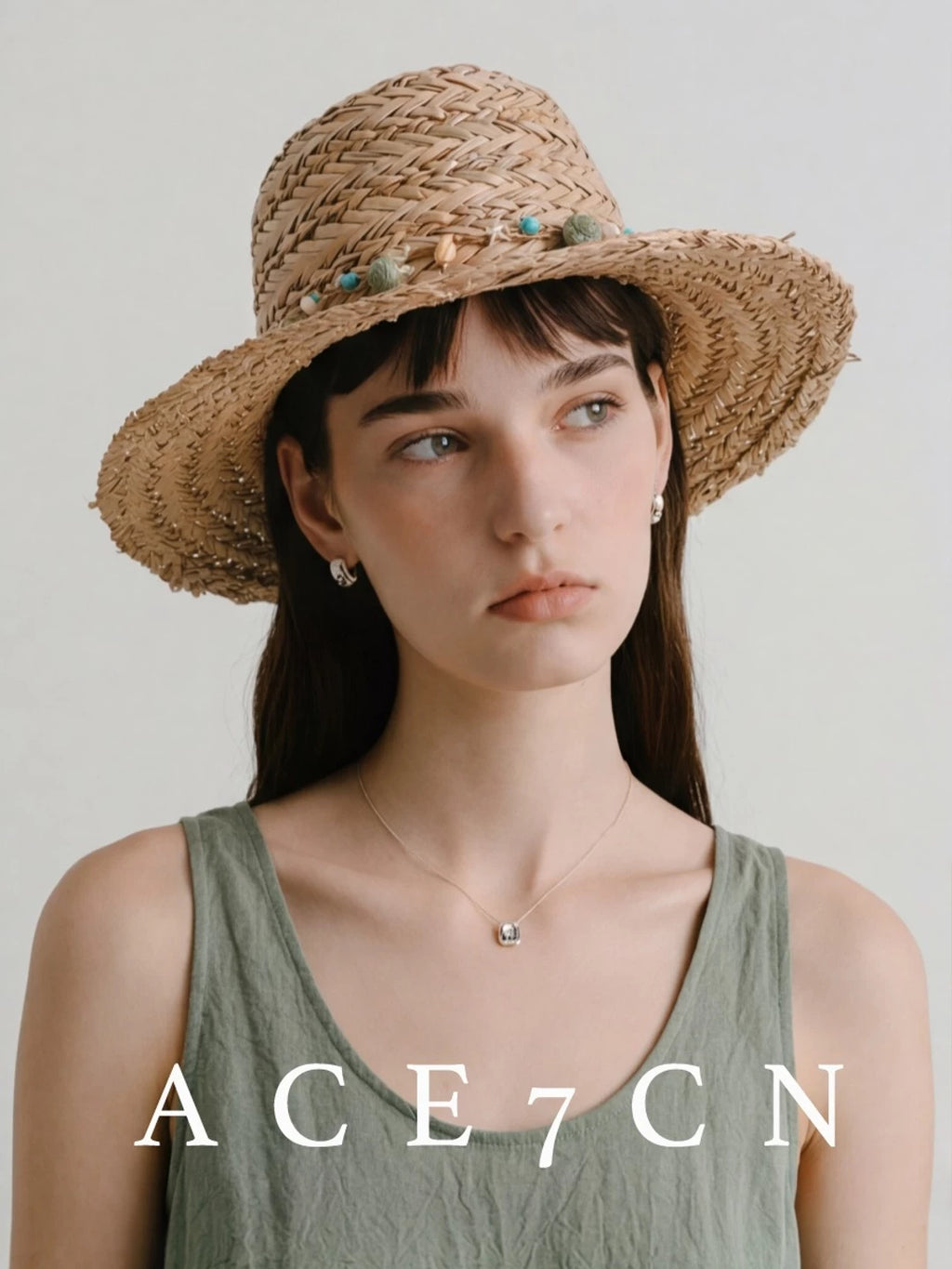Conch-Bead Straw Fedora — ACE7CN
