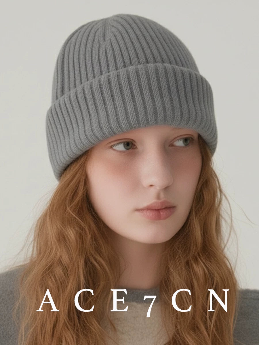 Roll-Brim Knit Beanie — ACE7CN