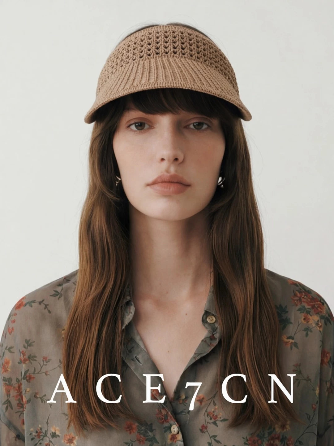 Openwork Woven Wide-Brim Visor — ACE7CN