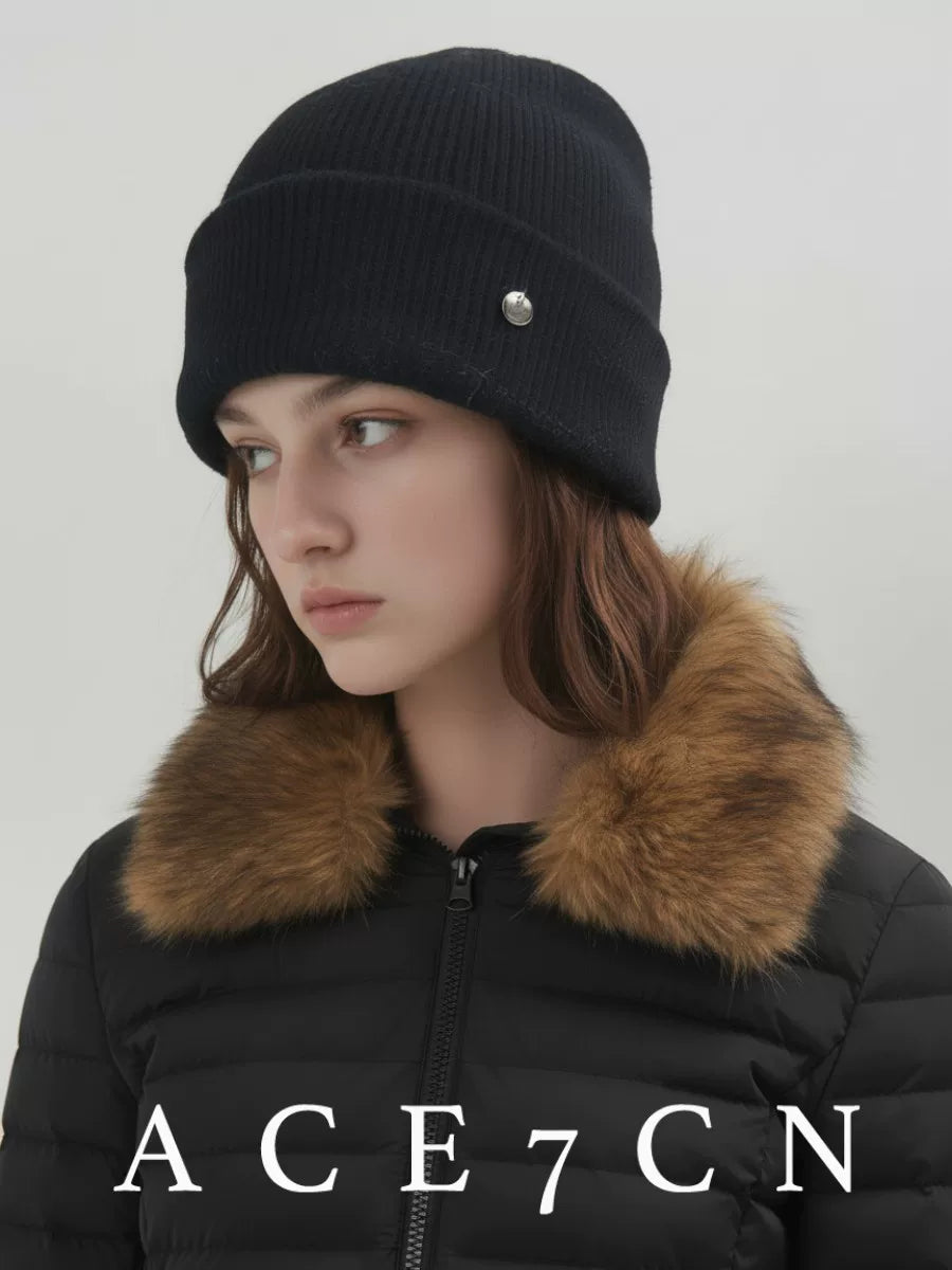 Roll-Brim Wool Ear-Flap Beanie — ACE7CN
