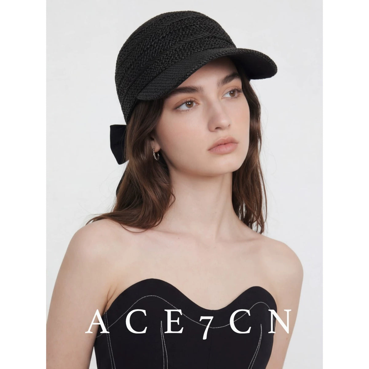 Openwork Paper-Straw Baseball Cap — ACE7CN