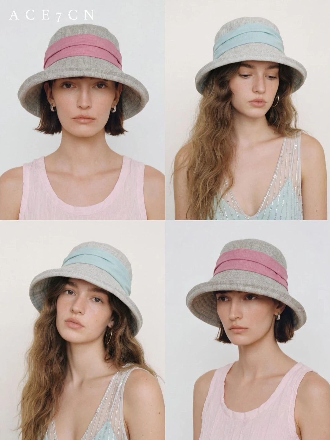 Tie-Strap Roll-Brim Bucket Hat — ACE7CN
