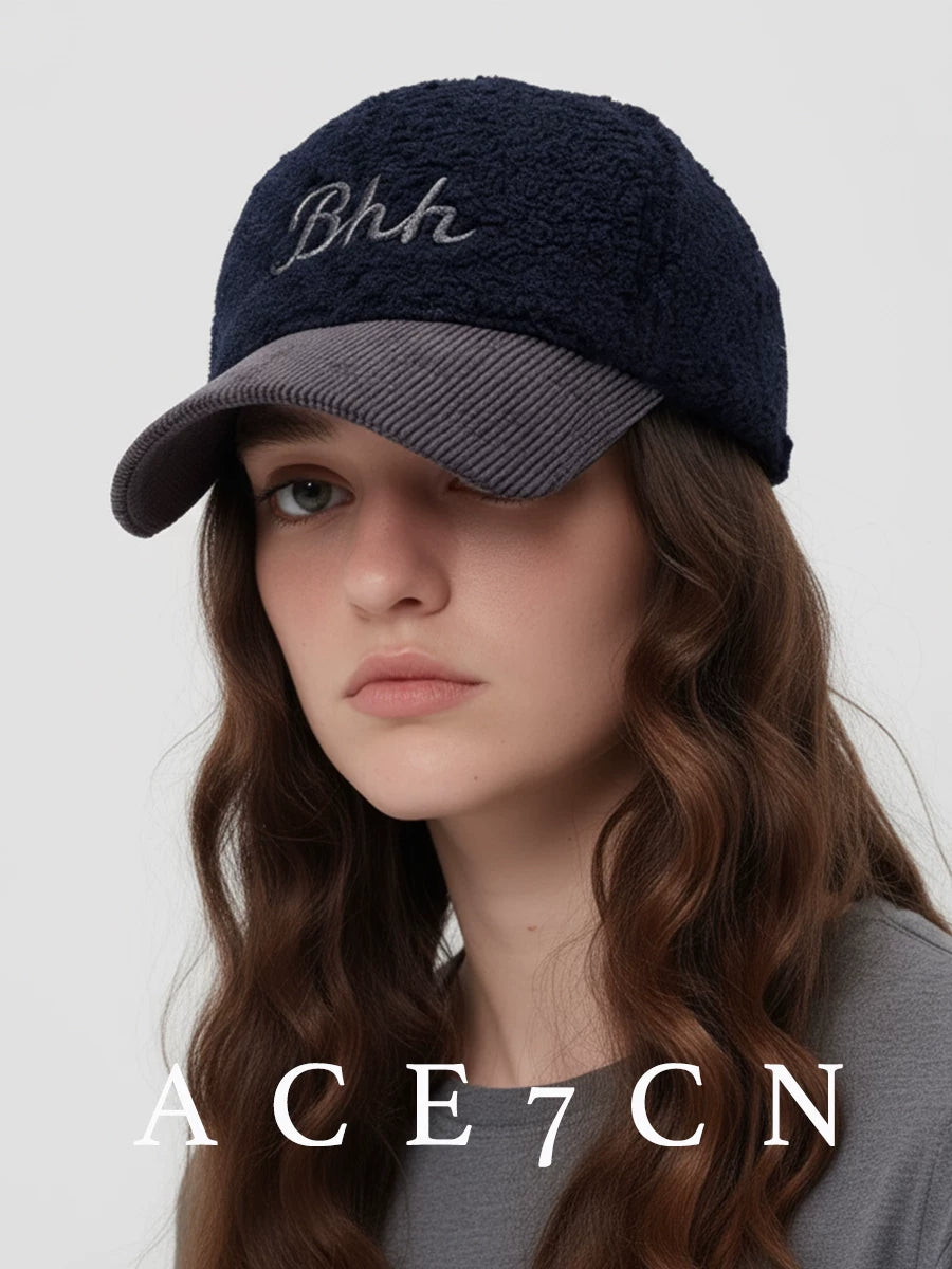 Sherpa-Panel Corduroy Baseball Cap — ACE7CN