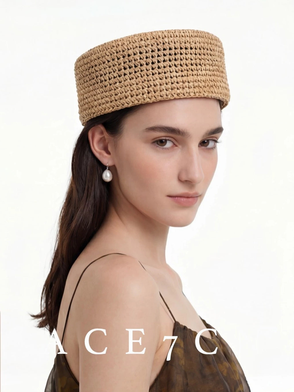 Brimless Domed Straw Pillbox Hat — ACE7CN