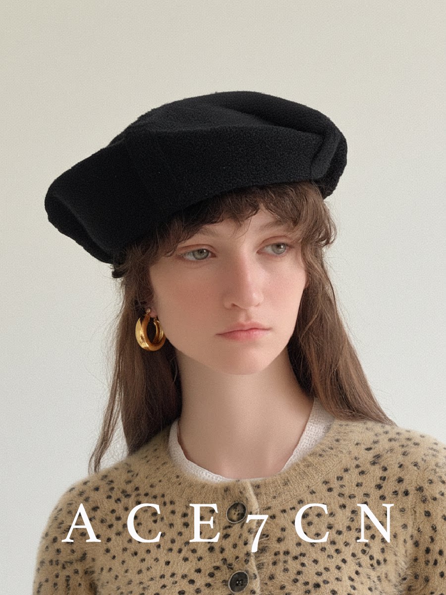 Octagonal Knit Wool Painter Beret — ACE7CN