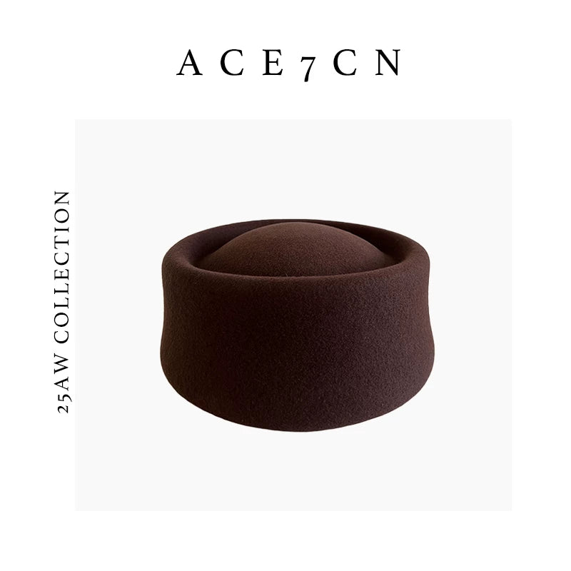 Large-Fit Wool Pillbox Hat — ACE7CN