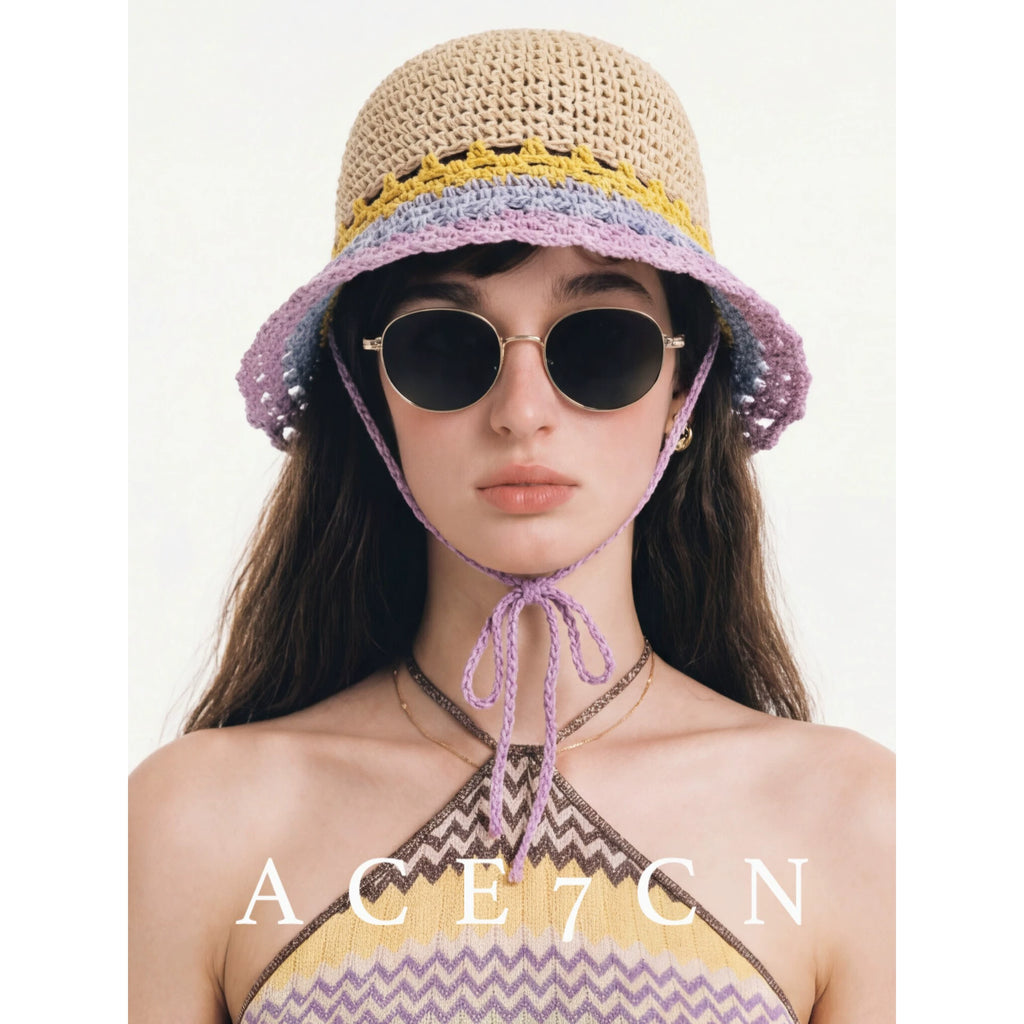 Rainbow Hand-Crochet Bucket Hat — ACE7CN
