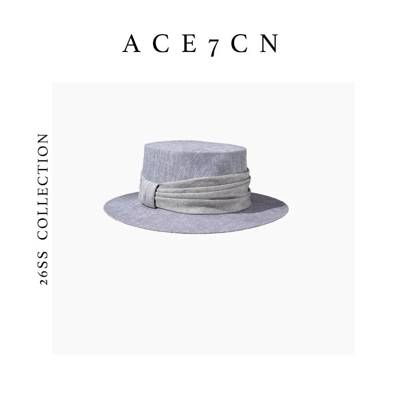 Handmade Wide-Brim Straw Boater — ACE7CN