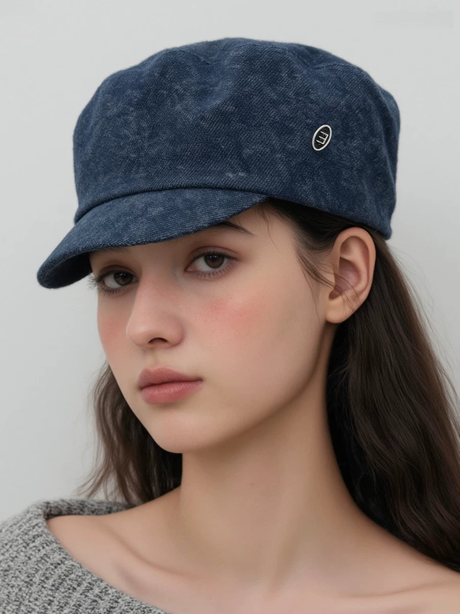 Denim Newsboy Cap — ACE7CN