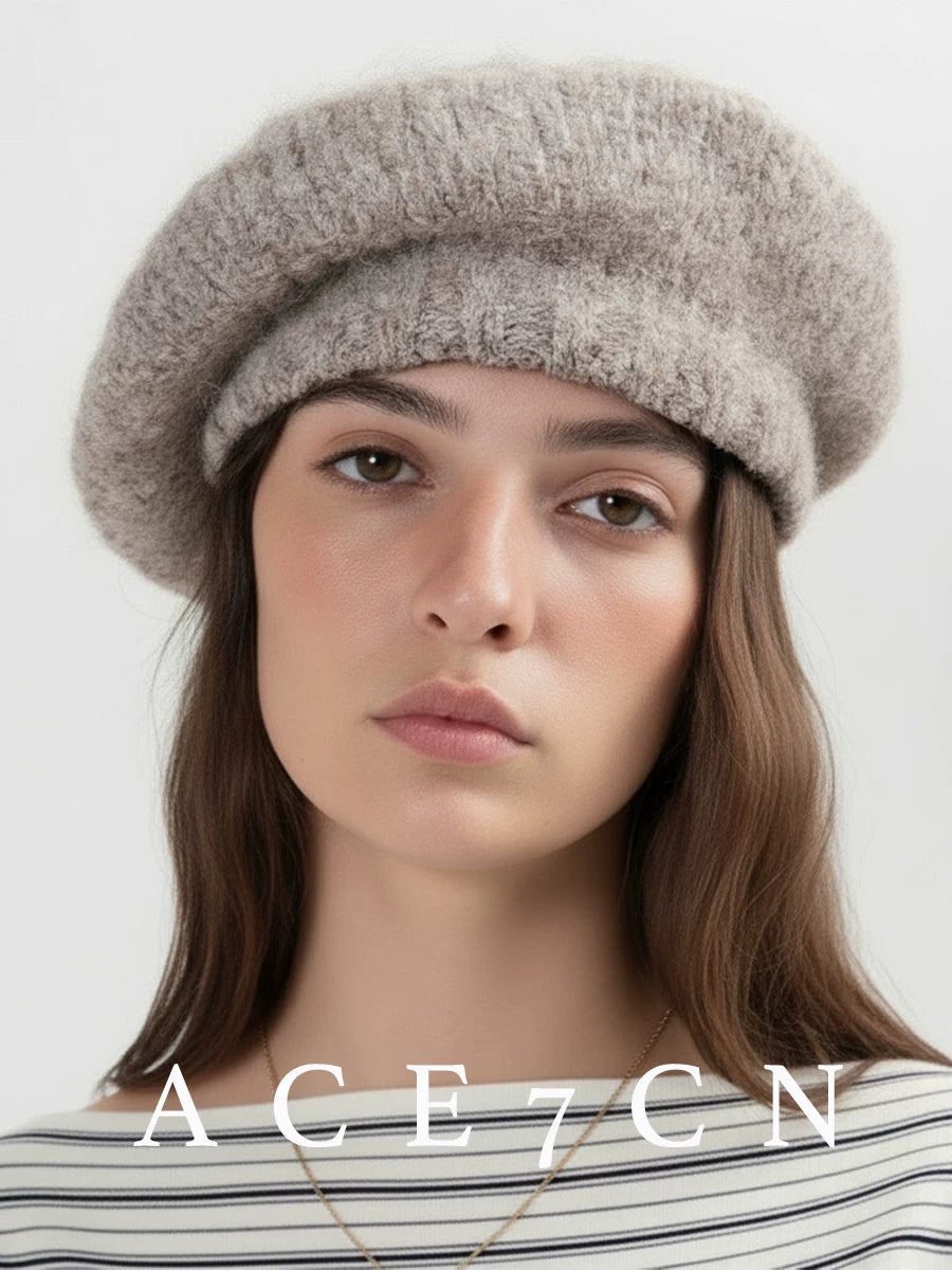 Slouchy Knit Wool Beret — ACE7CN