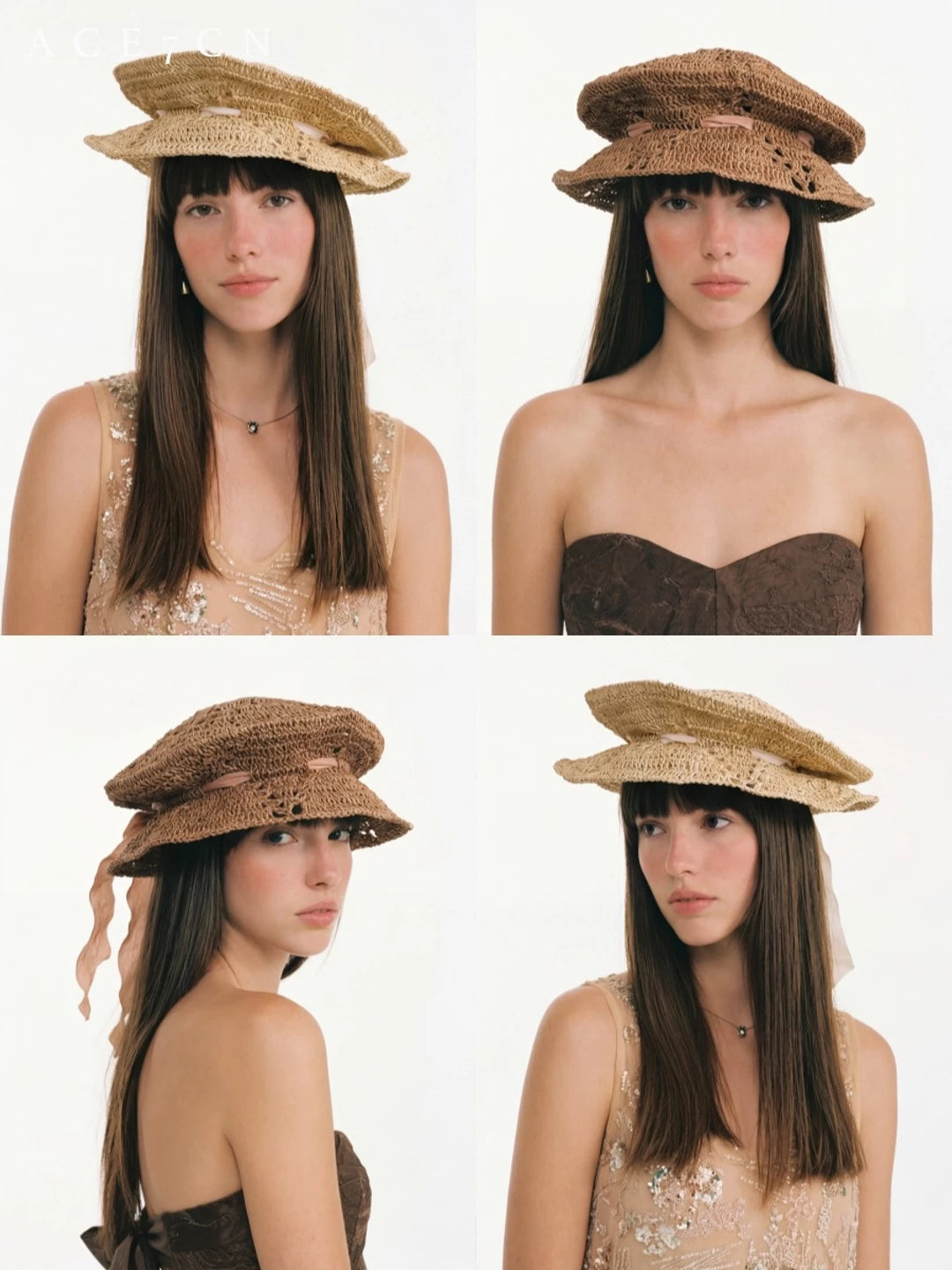 Openwork Straw Jellyfish Hat — ACE7CN