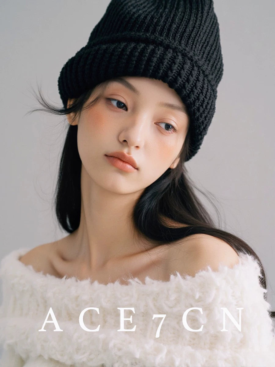 Chunky-Knit Wool Beanie — ACE7CN