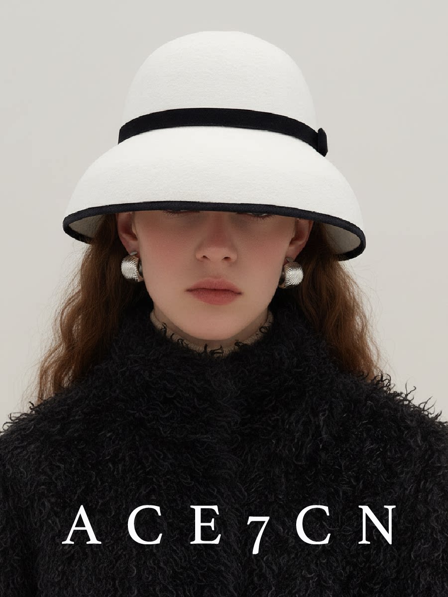 Wide-Brim Wool Cloche — ACE7CN