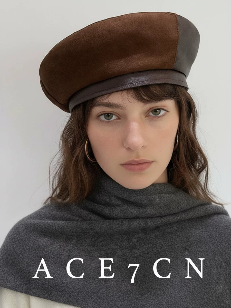 Two-Tone Suede Painter Beret — ACE7CN