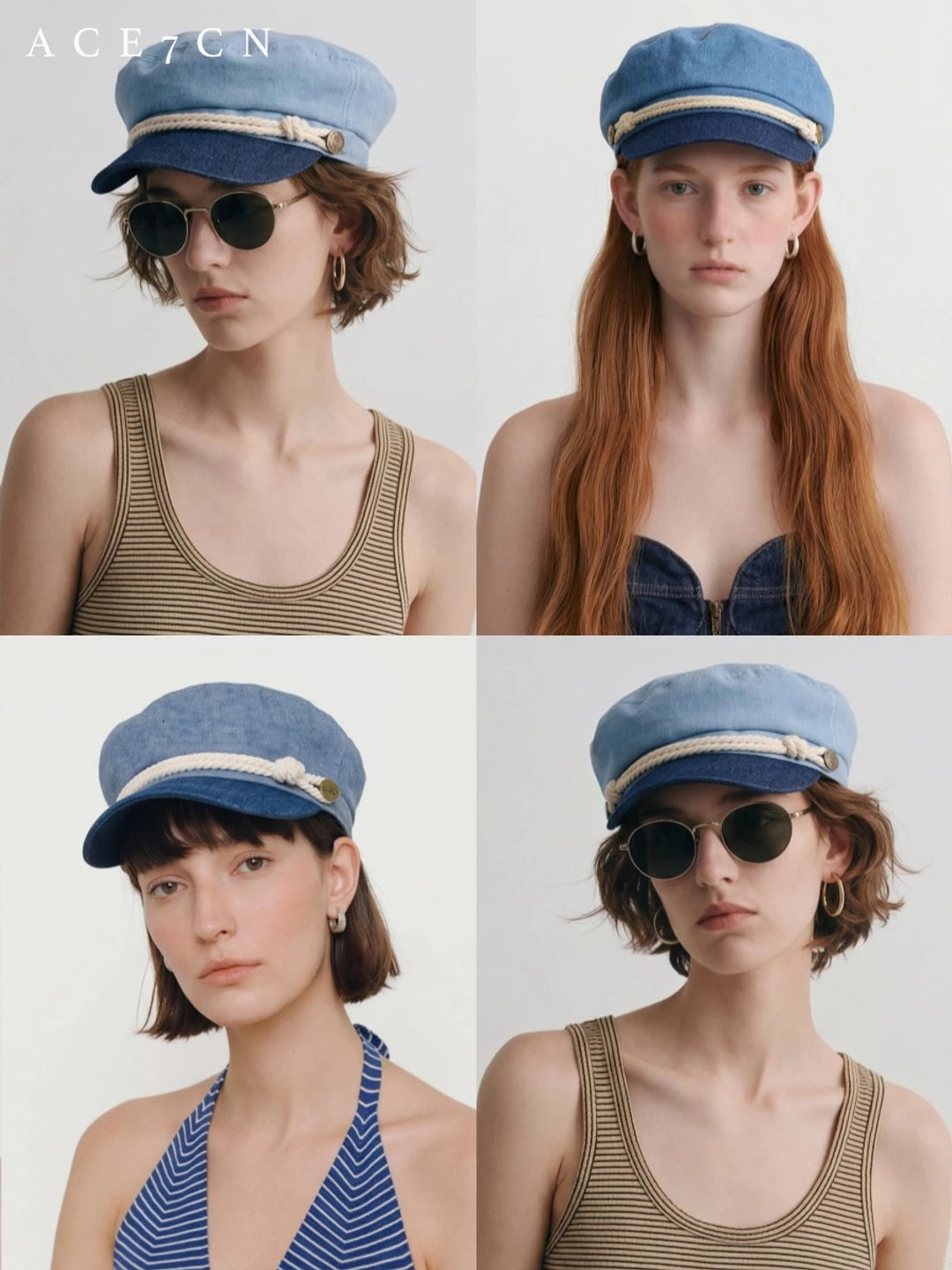 Denim Sailor Cap — ACE7CN