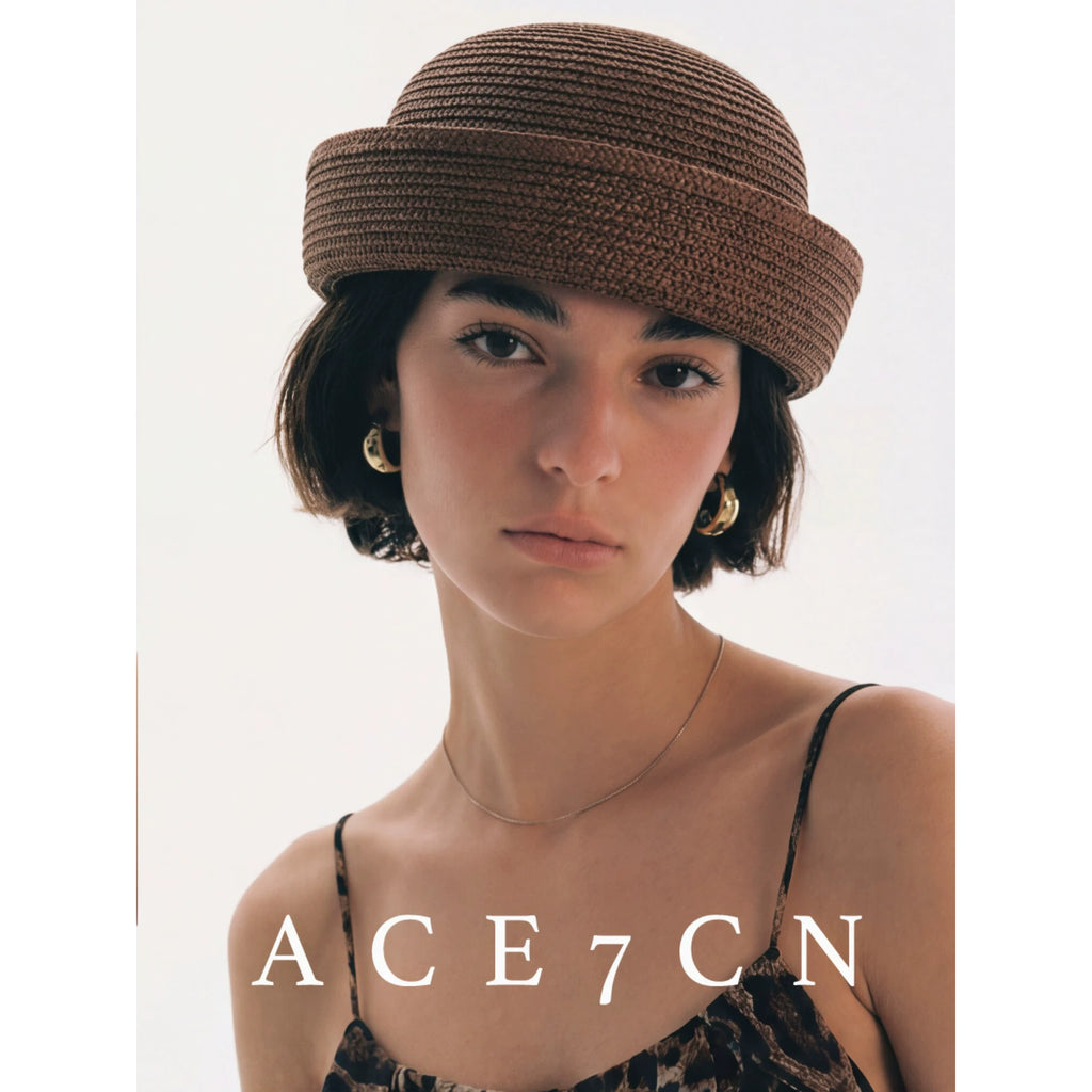 Domed Straw Pillbox Hat — ACE7CN