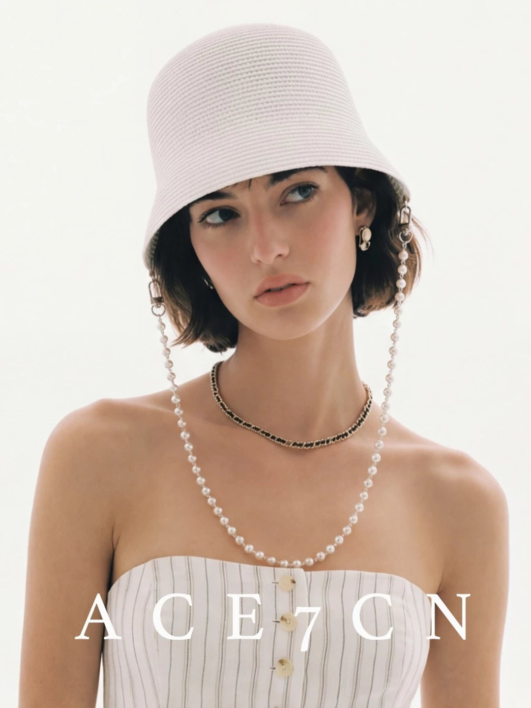 Pure White Lampshade Bucket Hat — ACE7CN