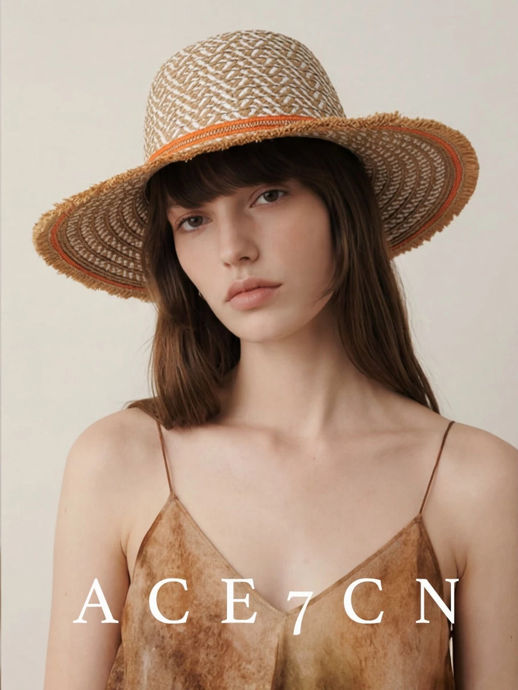 Color-Block Straw Sun Hat — ACE7CN