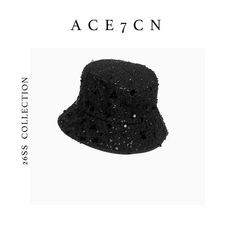 Sequin Denim Bucket Hat — ACE7CN
