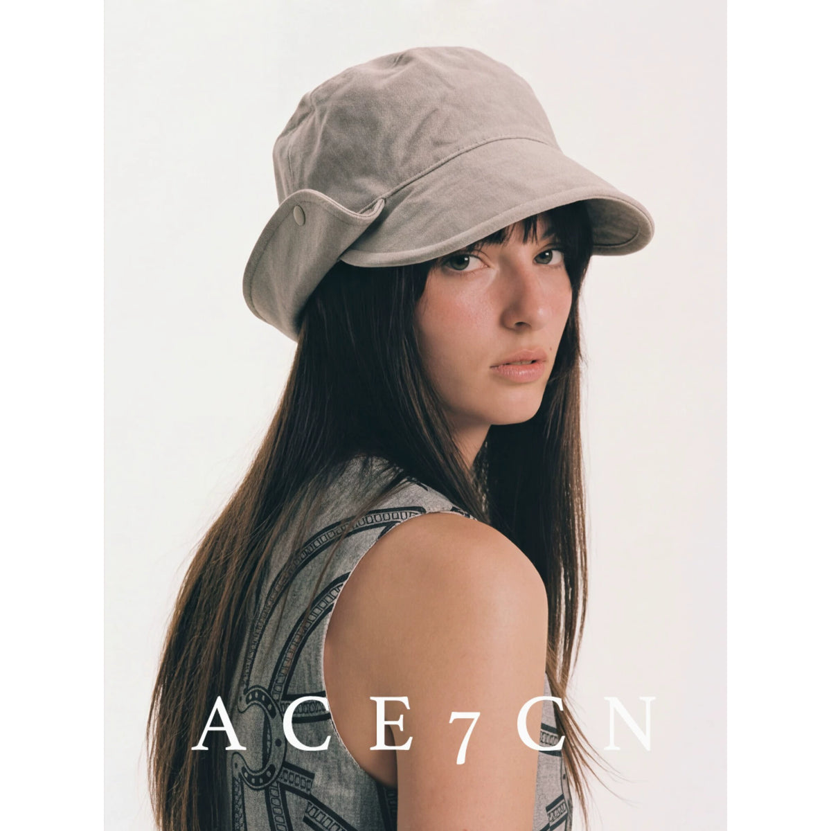 Washed Roll-Brim Ear-Flap Bucket Hat — ACE7CN