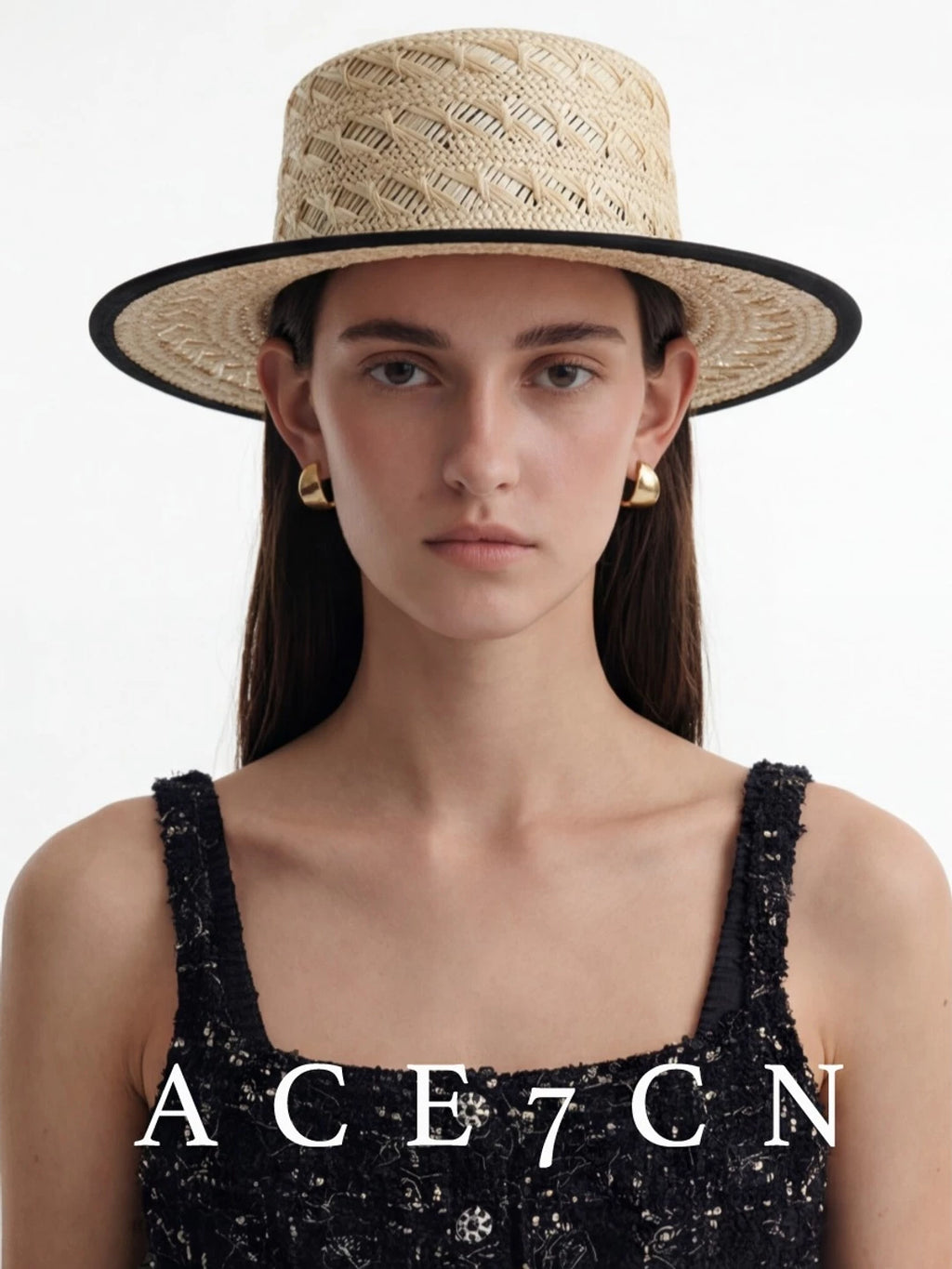 Hand-Woven Multicolor Straw Panama Hat — ACE7CN