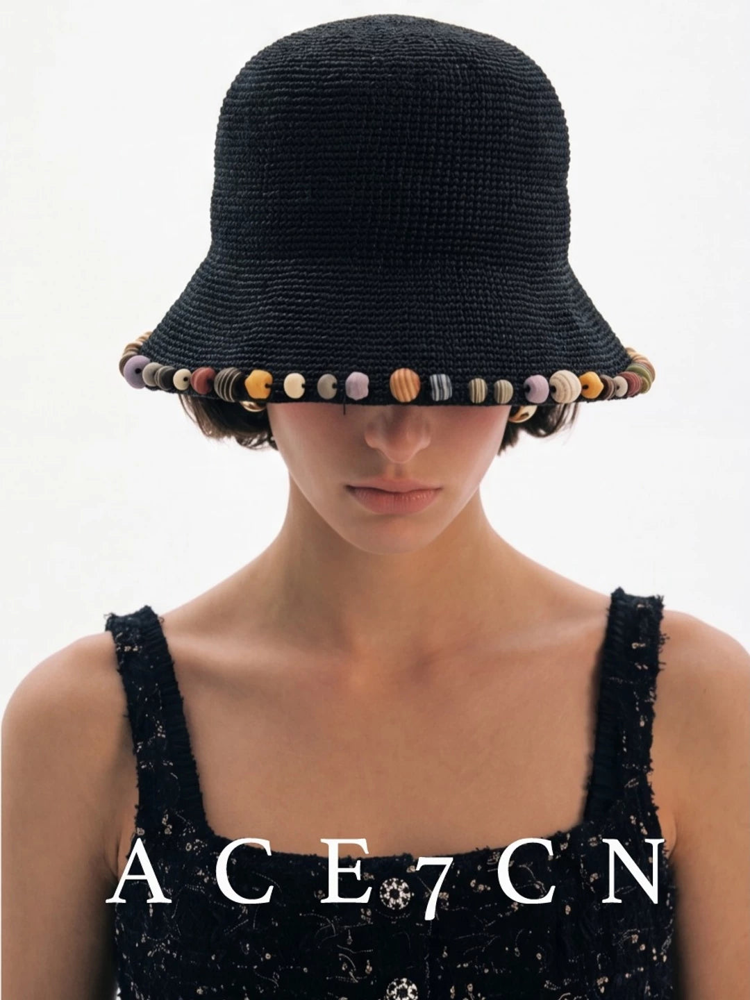 Gemstone-Trim Bucket Hat — ACE7CN