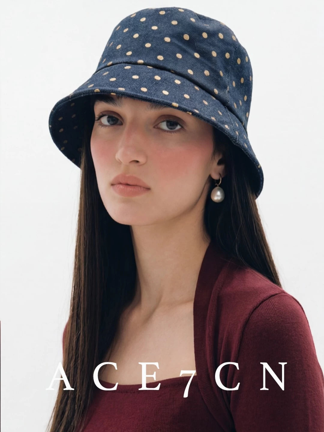 Polka-Dot Short-Brim Bucket Hat — ACE7CN