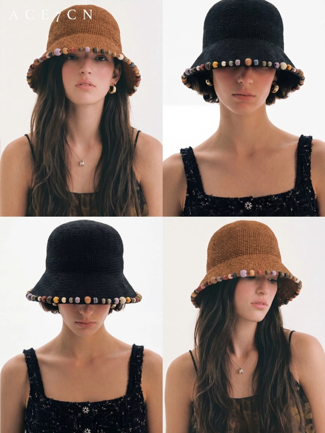 Gemstone-Trim Bucket Hat — ACE7CN