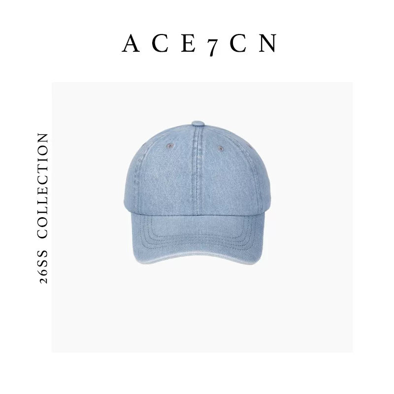 Washed Denim Baseball Cap — ACE7CN