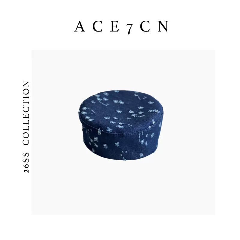 Domed Denim Pillbox Hat — ACE7CN