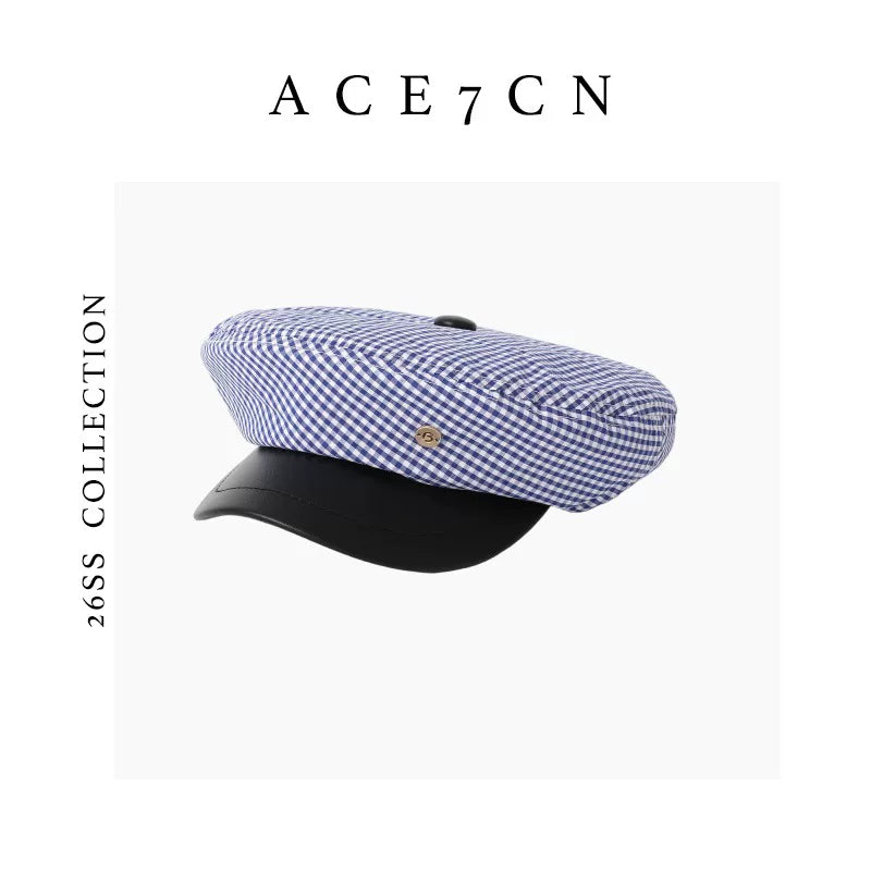 Lightweight Plaid Newsboy Cap — ACE7CN