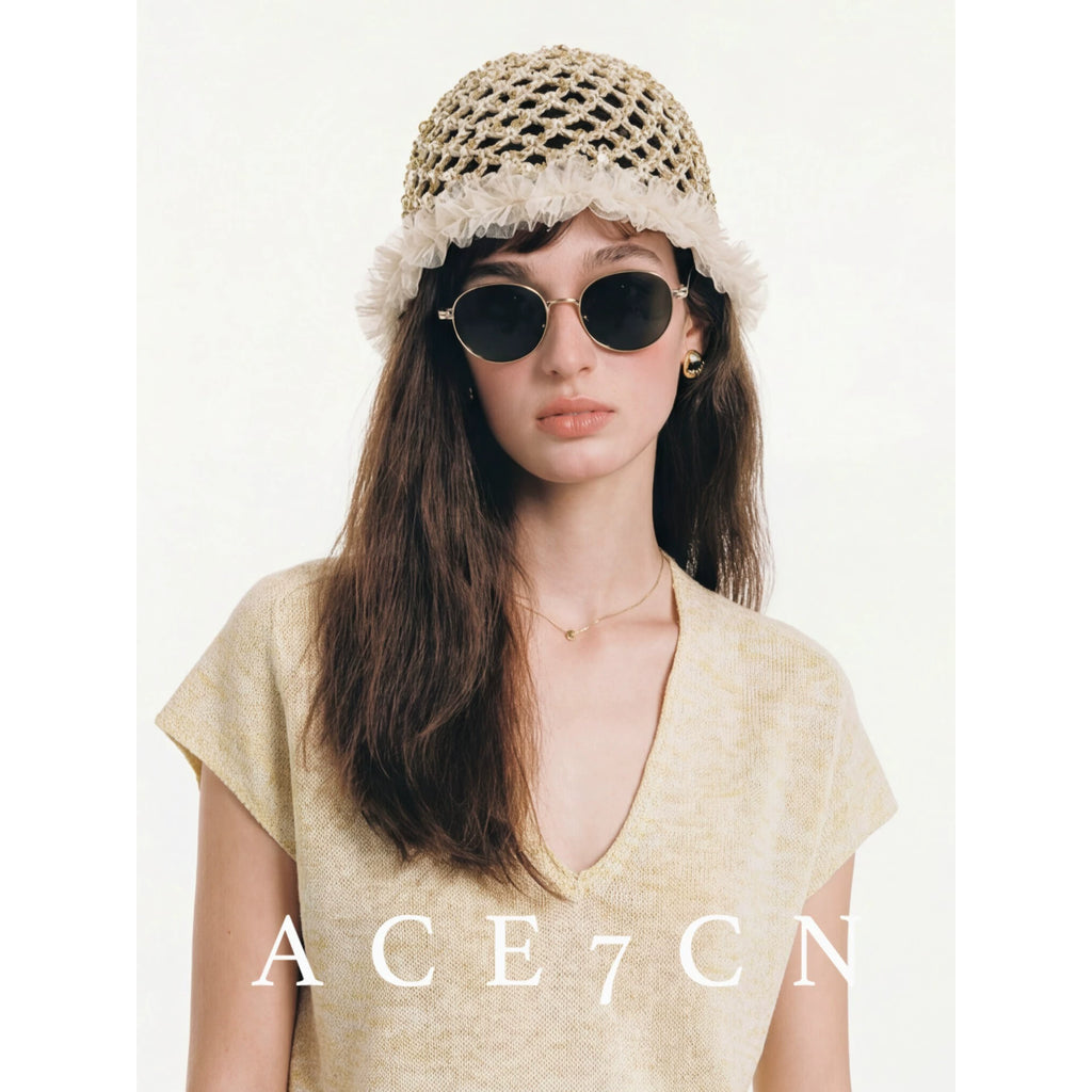 Sequin-Lace Crochet Beanie — ACE7CN