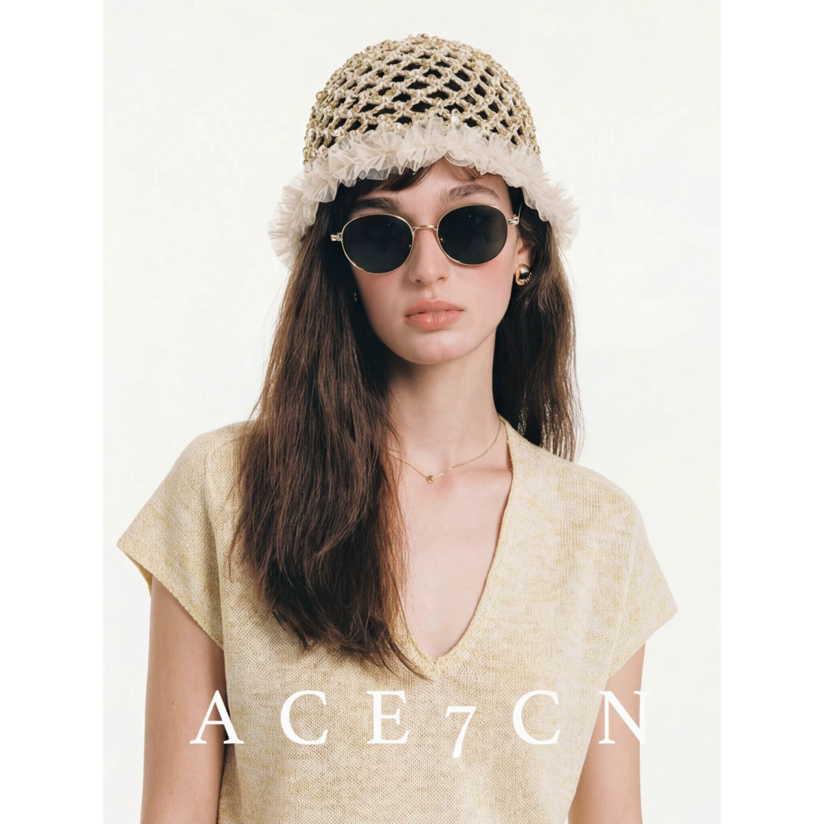 Sequin-Lace Crochet Beanie — ACE7CN