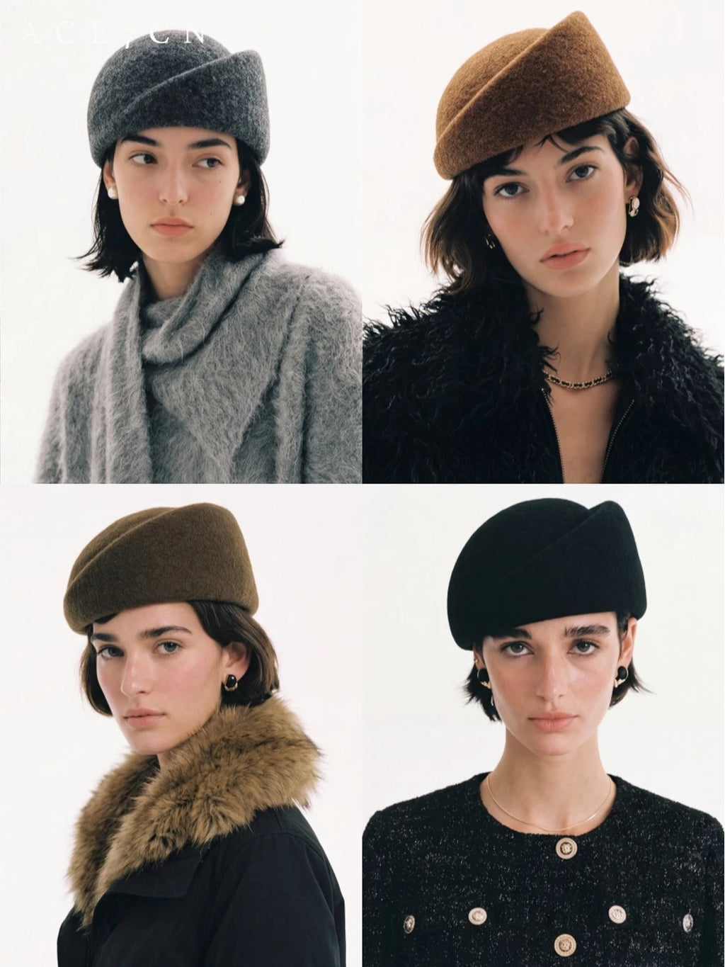 Brimless Wool-Blend Pillbox Hat — ACE7CN