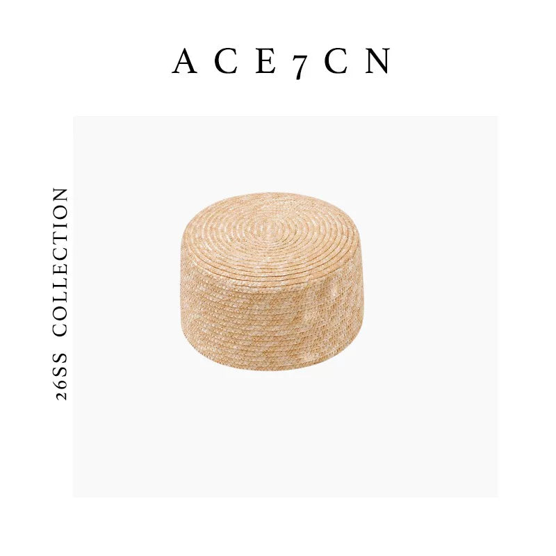 Multicolor Straw Pillbox Hat — ACE7CN