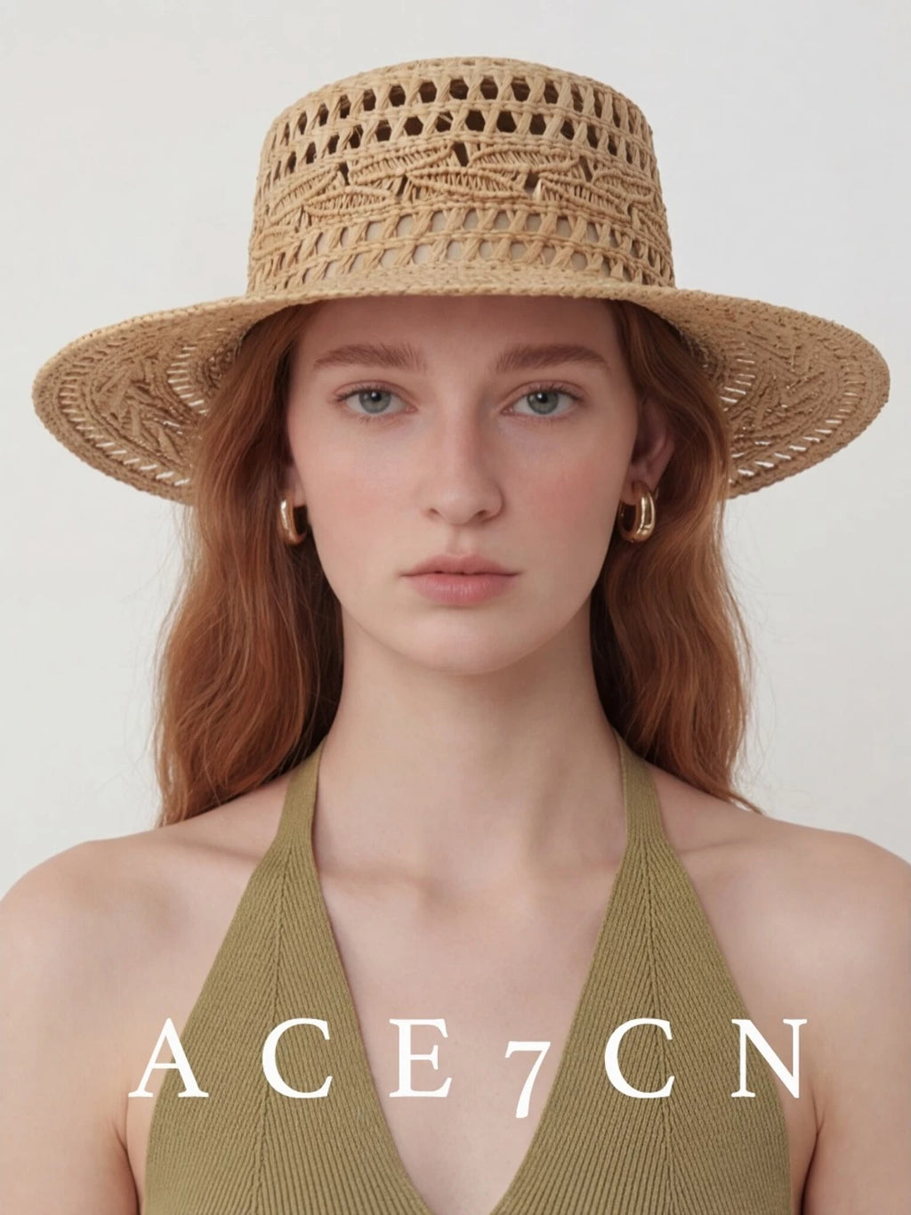 Openwork Hand-Woven Raffia Fedora — ACE7CN