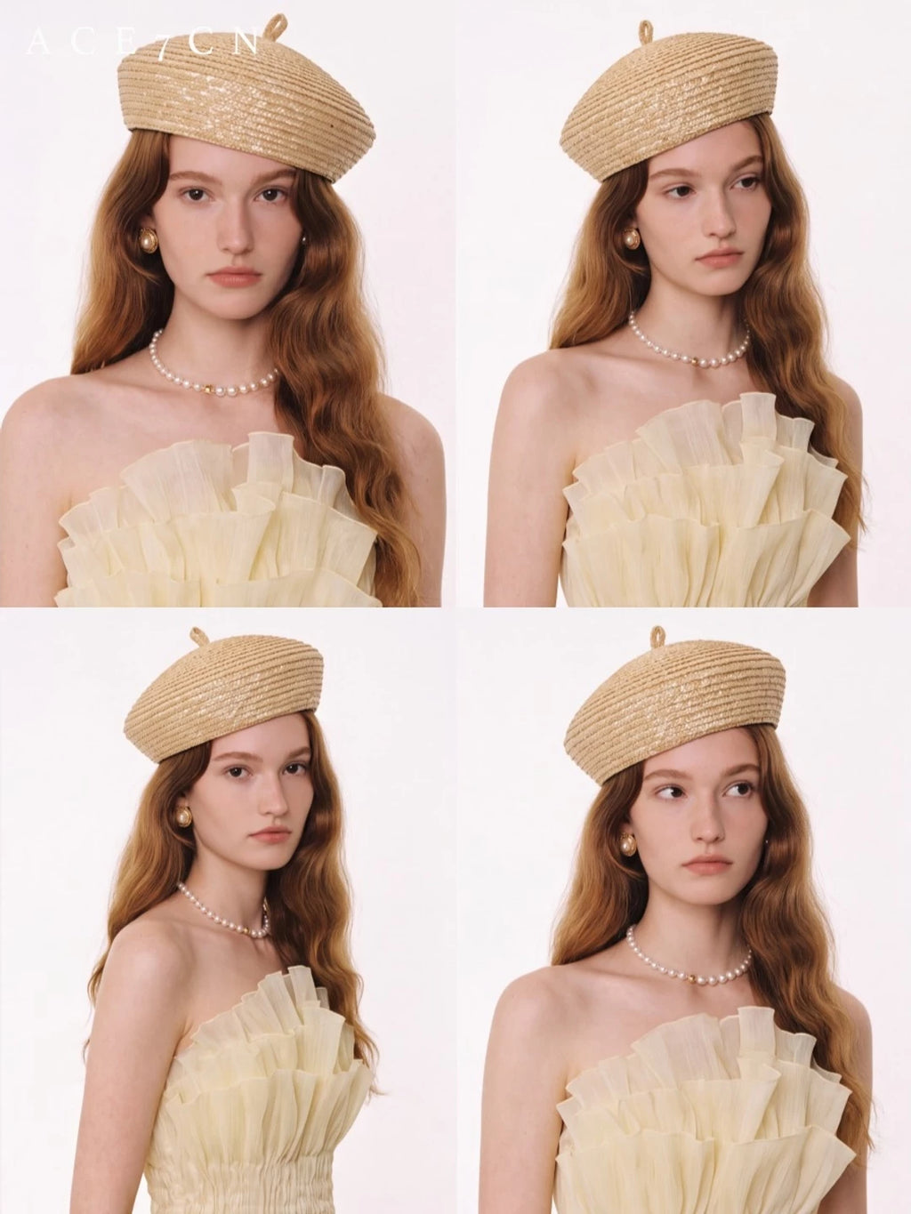 Wheat-Straw Pillbox Beret — ACE7CN