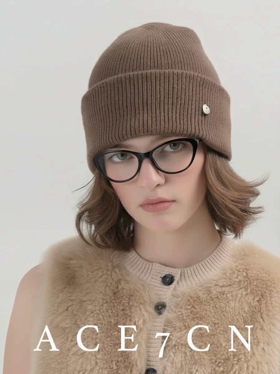 Roll-Brim Wool Ear-Flap Beanie — ACE7CN