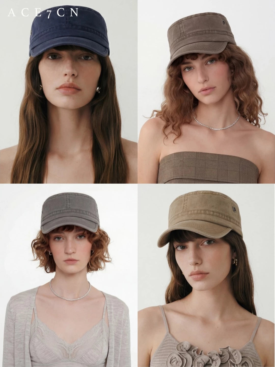 Distressed Denim Flat-Brim Baseball Cap — ACE7CN