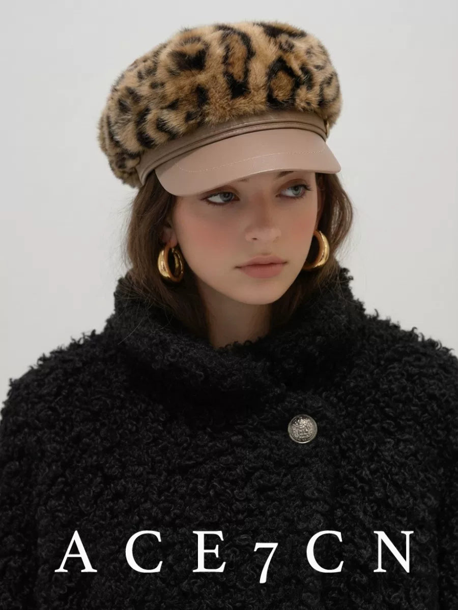 Leopard Octagonal Newsboy Cap — ACE7CN